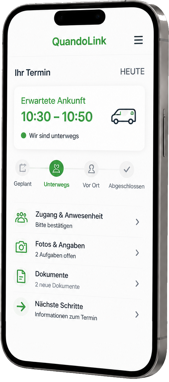 QuandoLink customer visit portal